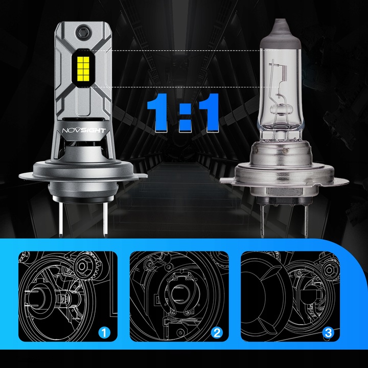 ŻARÓWKI LED H7 +600% BARDZO MOCNE BIAŁE 6500K 1:1 CANBUS 12V