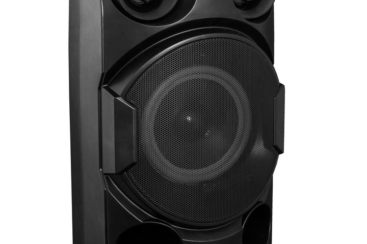 Moevi Duży głośnik 70 W przenośny, kolumna karaoke z mikrofonem, 63 cm