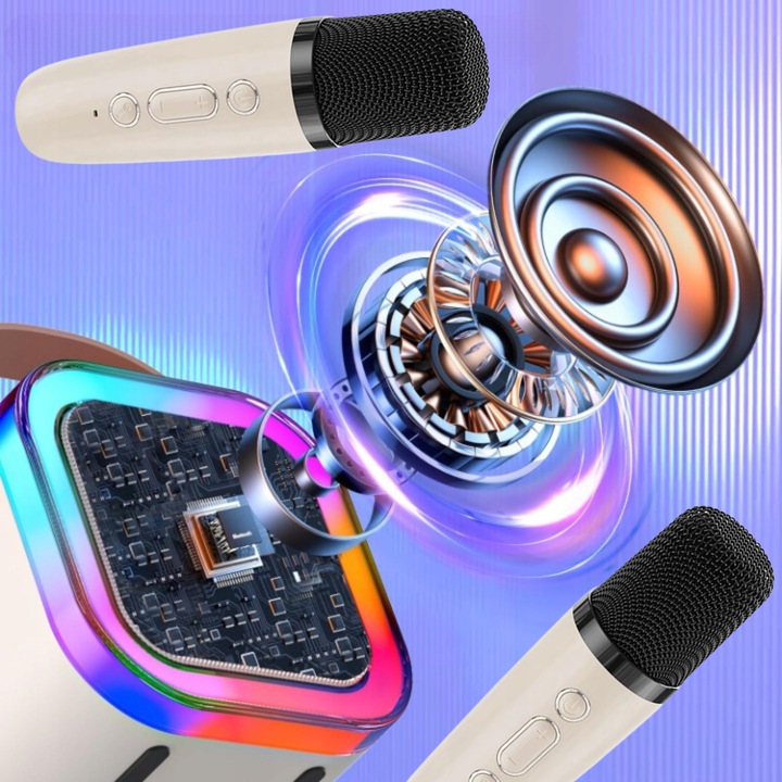 Bezprzewodowy Zestaw Do Karaoke Dla Dzieci Bluetooth Głośnik + 2 mikrofony