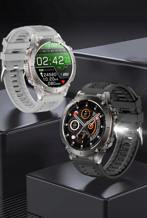 SMARTWATCH MĘSKI ZEGAREK GPS 730 MAH KOMPAS ROZMOWY LATARKA AMOLED PL