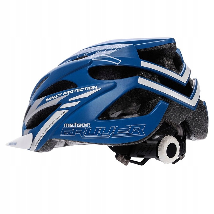 Kask rowerowy regulowany METEOR GRUVER blue/white r.L 58-61 cm