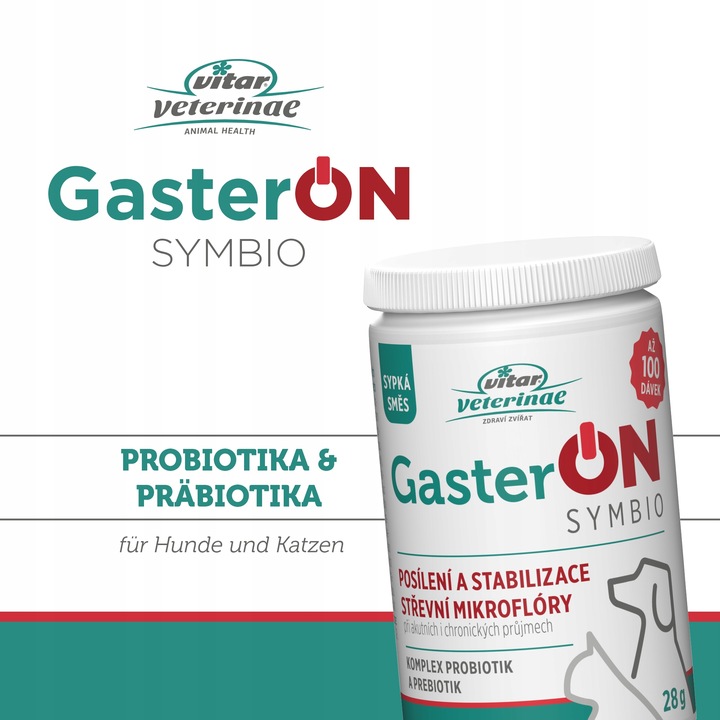 VITAR Veterinae GasterON SYMBIO - probiotyki i prebiotyki - aż 100 dawek