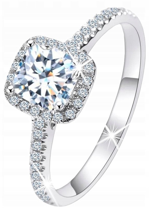 PIĘKNY Srebrny Pierścionek RODOWANY DLA KOBIETY, PIERŚCIONEK SREBRO 925