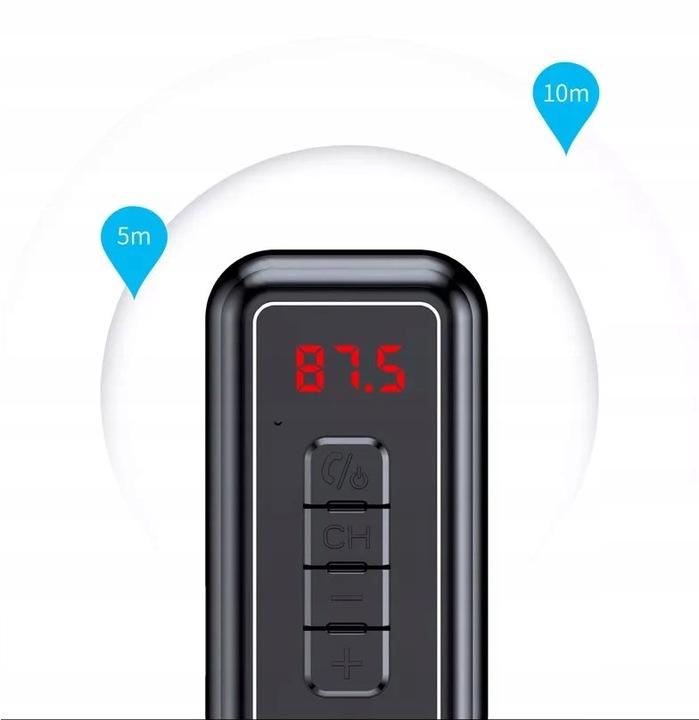 TRANSMITER FM BLUETOOTH ODBIORNIK AUX UNIWERSALNY