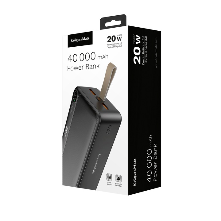 Power bank 40000mAh 20W QC PD USB-C KrugerMatz