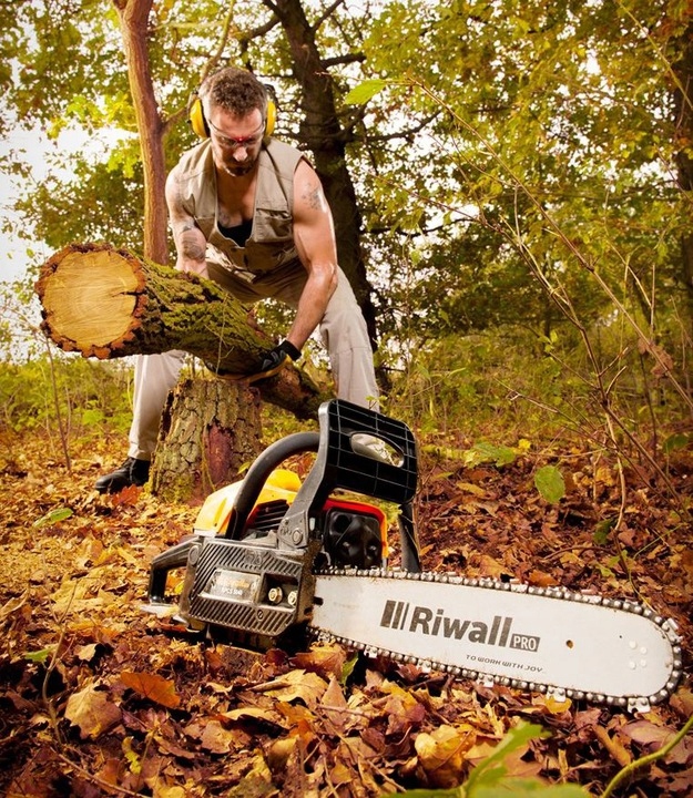 Mocna Piła Spalinowa Łańcuchowa Pilarka olej STIHL Zestaw Prowadnica Łańcuc