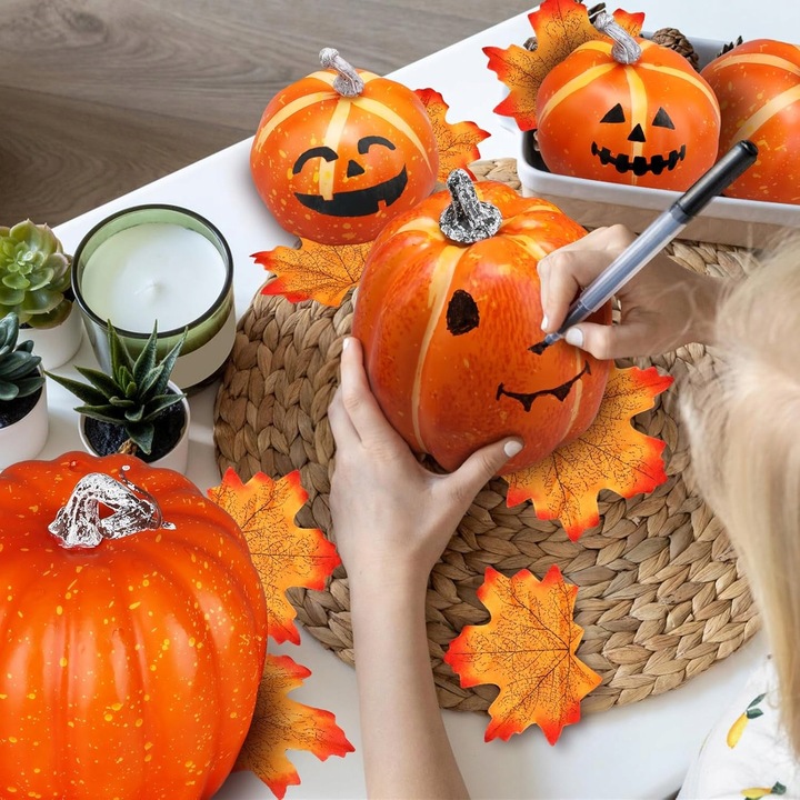 Dynia ozdoba jesienna sztuczne dynie Halloween zestaw 7 szt białe