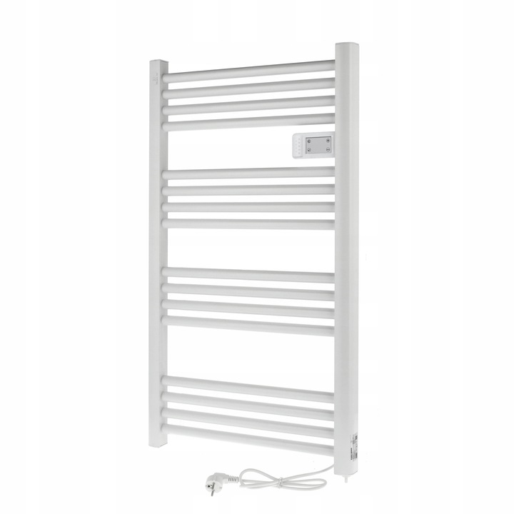 GRZEJNIK ŁAZIENKOWY ELEKTRYCZNY drabinka programator termostat BIAŁY 500W