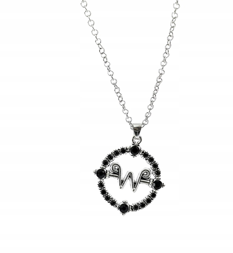 Gotycki Naszyjnik Łańcuszek z Wednesday Addams Serial Goth Filmowy Prezent