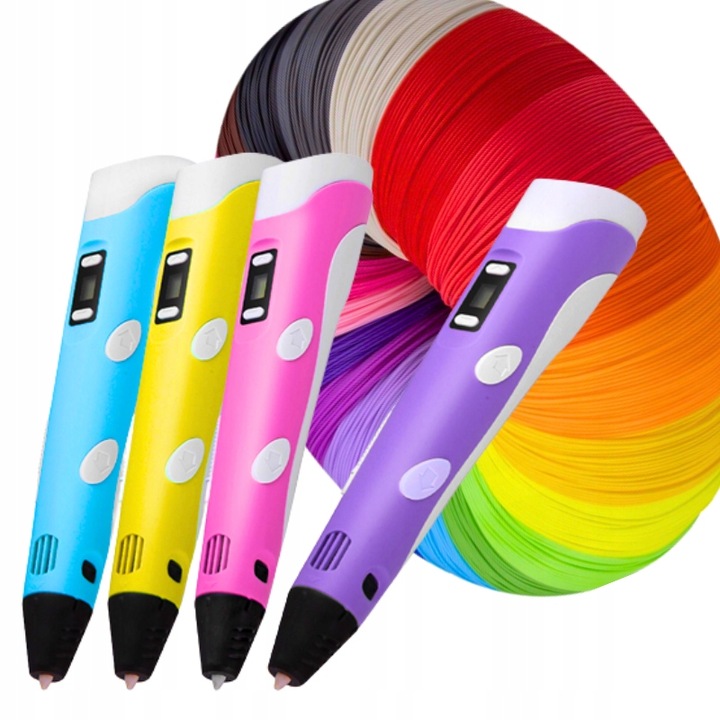 ZESTAW DŁUGOPIS 3D DLA DZIECI DRUKARKA + 110 METRÓW WKŁADU FILAMENTU GRATIS