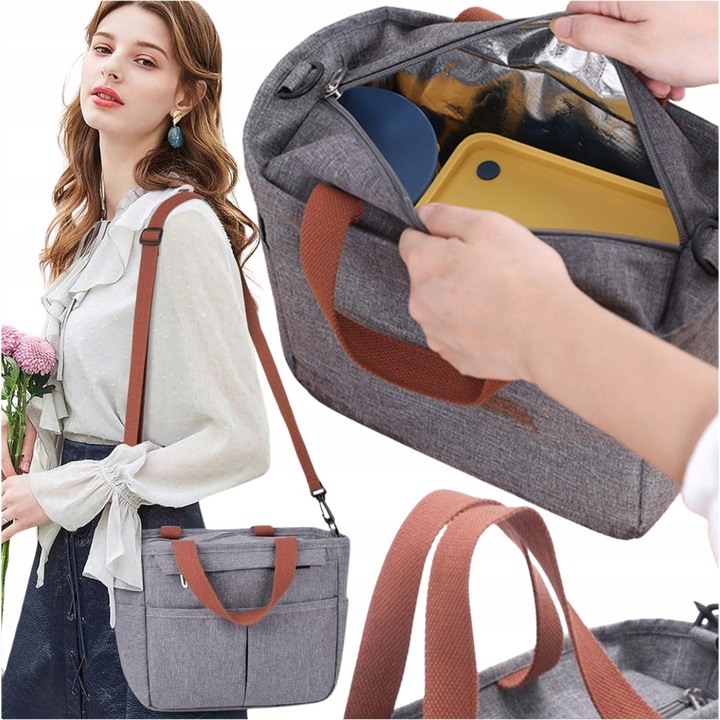 LUNCH BOX Termiczna Torba na napoje jedzenie Śniadanie duża podróżna