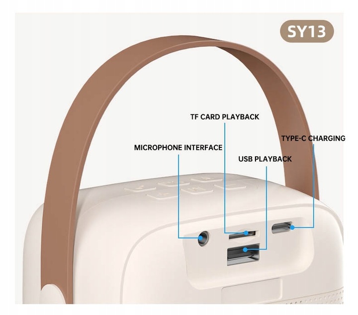 PRZENOŚNY GŁOŚNIK ZESTAW KARAOKE BEZPRZEWODOWY MIKROFON BLUETOOTH USB