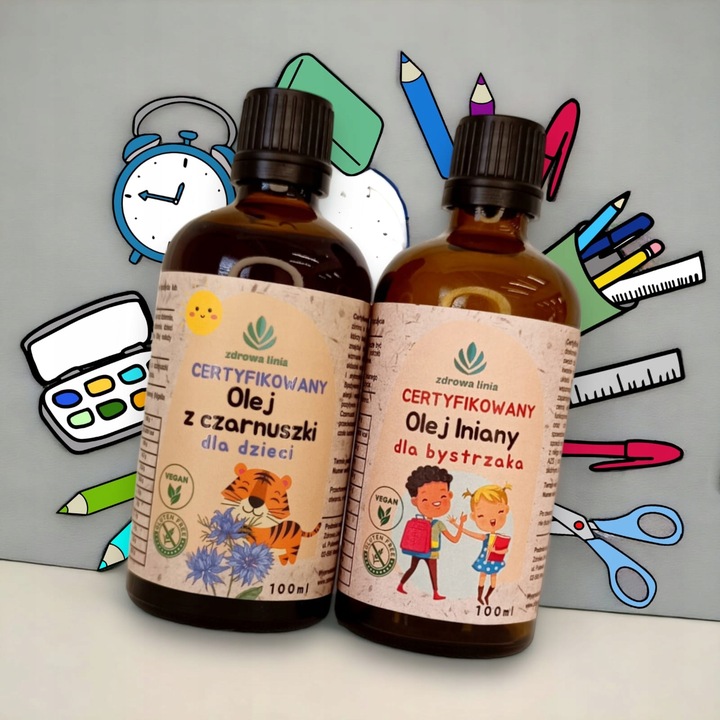 Certyfikowany olej lniany dla bystrzaka PAMIĘĆ KONCENTRACJA4