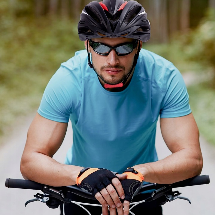 KASK ROWEROWY REGULOWANY 57-62 UNIWERSLANY Z WENTYLACJĄ DASZKIEM LAMPKĄ