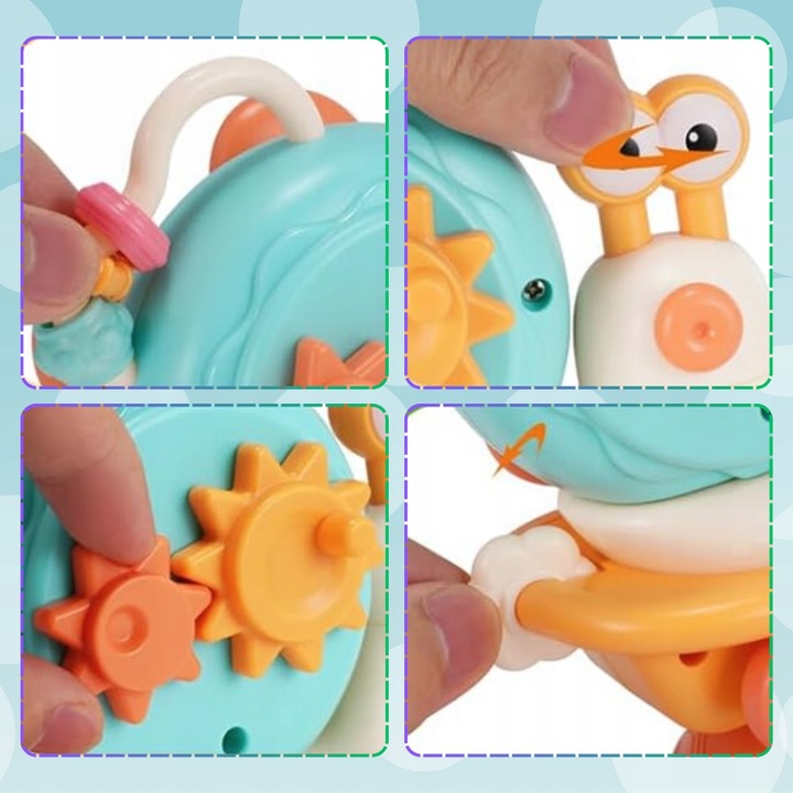 ŚLIMAK JEŻDZĄCY SENSORYCZNY DLA DZIECI ZABAWKA SPINNER DO KĄPIELI WIATRAK