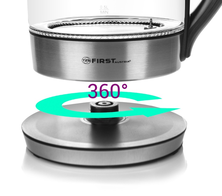 Czajnik elektryczny REGULACJA TEMP KOLORY LED 1,8L First Austria