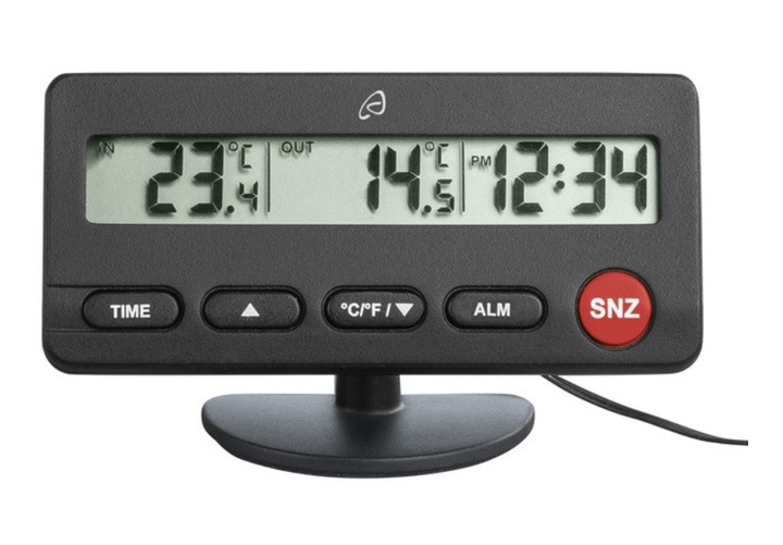 Termometr samochodowy AURIOL LCD wewnętrzny , zewnętrzny czas