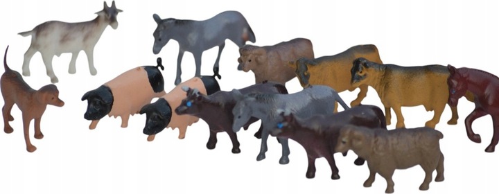 FARMA FIGURKI ZWIERZĘTA WIEŚ DUŻY ZESTAW W POJEMNIKU GOSPODARSKIE ZAGRODA M