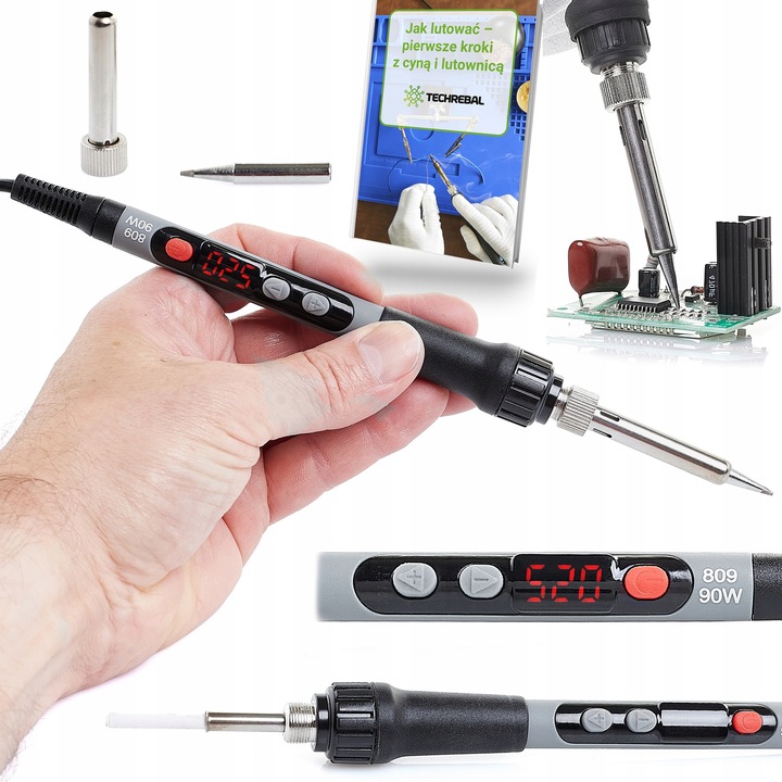 LUTOWNICA KOLBOWA GROTOWA 90W TECHREBAL SHADOWSOLDER WYŚWIETLACZ LCD MOCNA