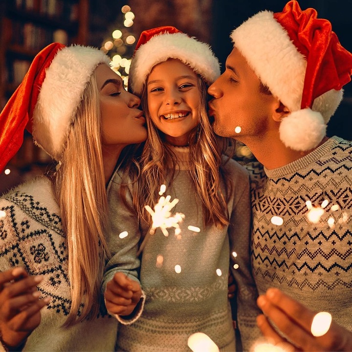 Czapka bożonarodzeniowa, dla dorosłych, aksamitna, Świętego Mikołaja, 2szt.