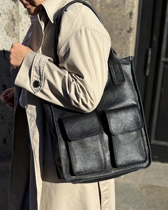 Skórzana torba SHOPPER z kieszonkami Marco Mazzini