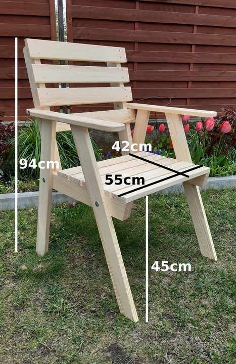 Fotel ogrodowy drewniany