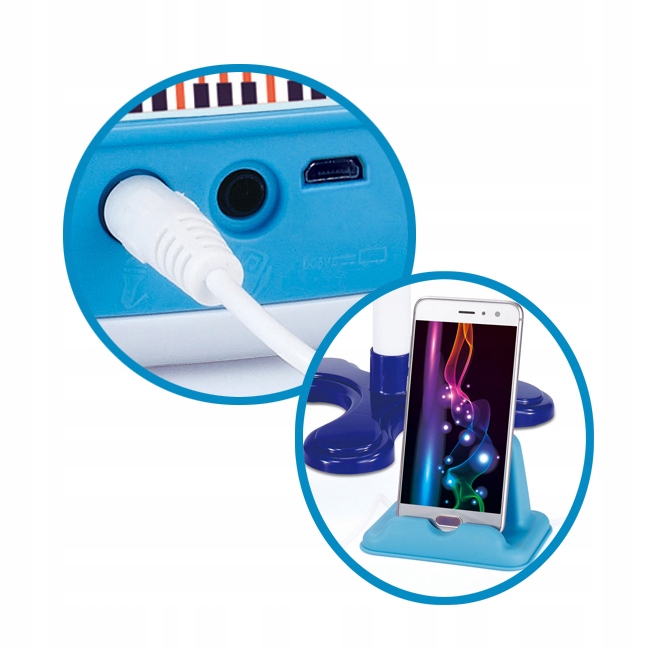 ZESTAW DO KARAOKE MIKROFON DLA DZIECI WZMACNIACZ STATYW EFEKTY NAGRYWANIE