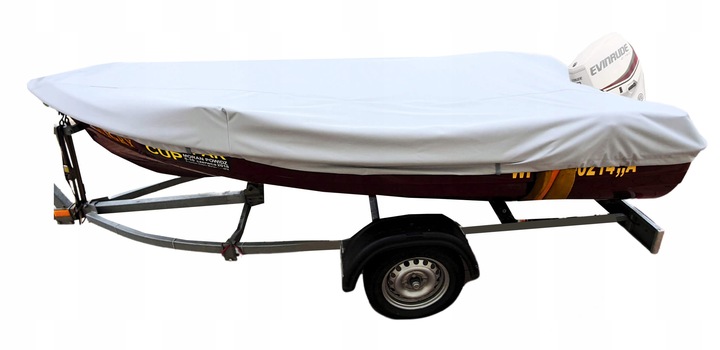 Pokrowiec plandeka osłona przykrycie na łódź łódkę wędkarską 110g 360-390cm