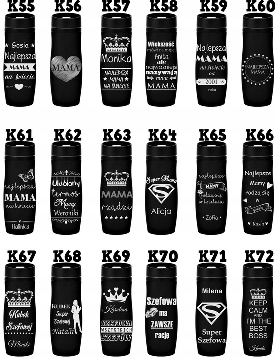 KUBEK TERMICZNY Z GRAWEREM PREZENT WALENTYNKI DZIEŃ KOBIET