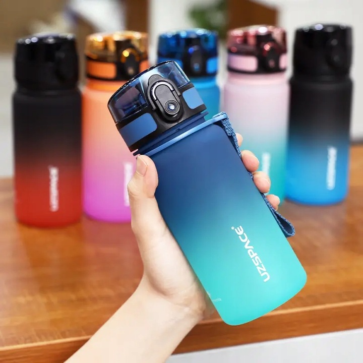 BUTELKA BIDON NA WODĘ DLA DZIECI 350ml Tritan niebiesko-turkusowy