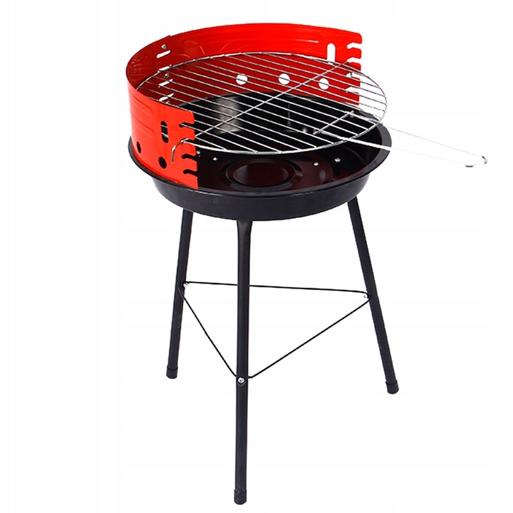 GRILL OGRODOWY TURYSTYCZNY PRZENOŚNY OKRĄGŁY WĘGLOWY KLASYCZNY KEMPINGOWY