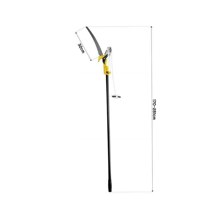 Piła Sekator Teleskopowy Do Przycinania Drzew Wysięgnik 1,2-2,4m Regulowany