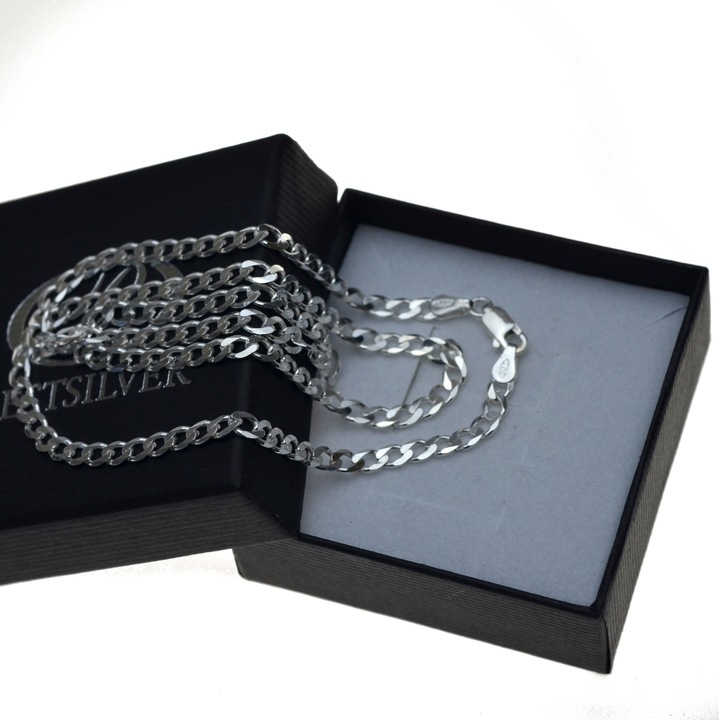 Łańcuszek SREBRNY męski pancerka 50cm 4mm SREBRO