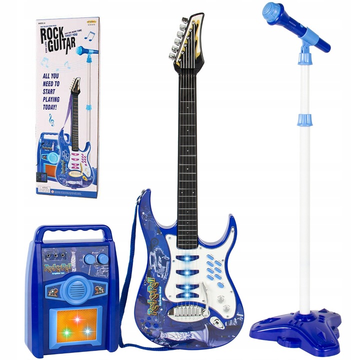 Gitara elektryczna duża dla dzieci Mikrofon Statyw Wzmacniacz Instrument