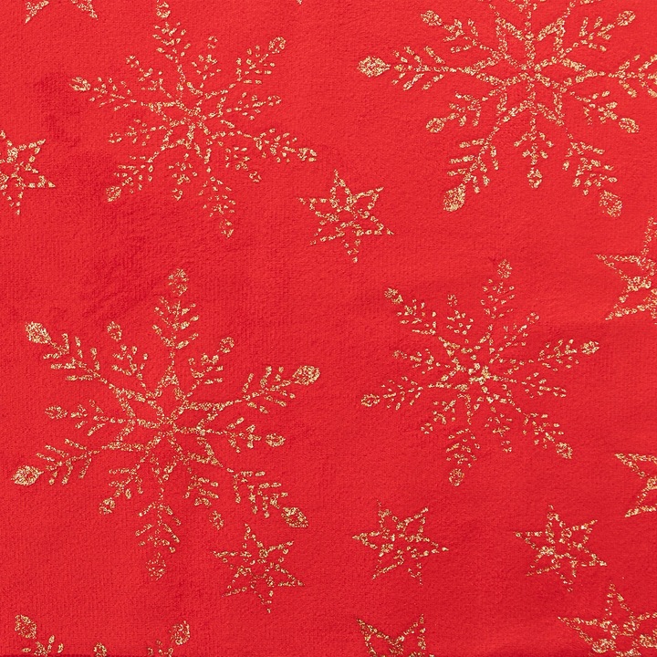 BIEŻNIK NA STÓŁ CZERWONY ZE ZŁOTYM WZOREM 28 X 300 CM POLIESTER