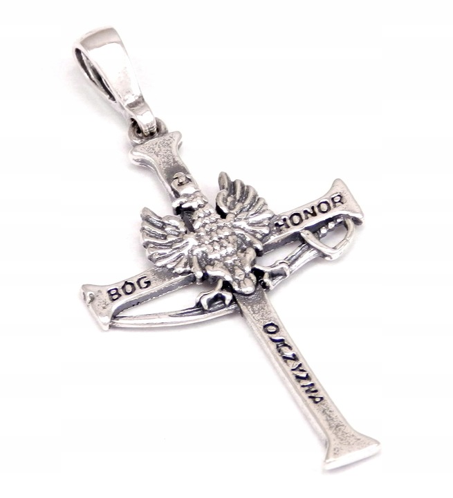 Krzyż z orłem Bóg Honor Ojczyzna