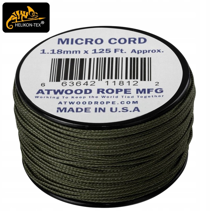 Linka Atwood Rope Micro Cord 1,18mm/38m Olive Drab