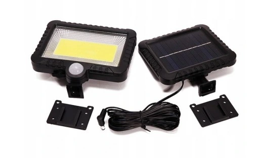 Halogen LAMPA SOLARNA Z CZUJNIKIEM RUCH I ZMIERZCHU 100 LED mocna