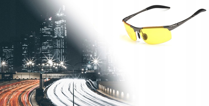 Okulary męskie dla kierowców jazdy nocą polaryzacyjne uv400 etui polarzone