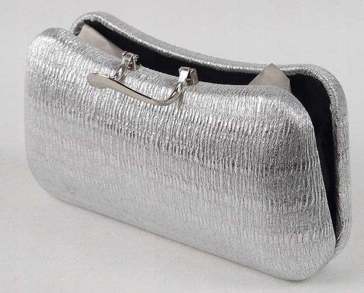 Torebka kopertówka puzderko wieczorowa elegancka wizytowa srebrna