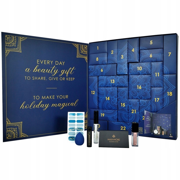 Kalendarz Adwentowy MAX & MORE 24 LUKSUSOWE kosmetyki do twarzy i ciała ONA