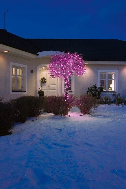 Lampki Choinkowe LED 500 Różowe 38 m IP44 Zewnętrzne Wewnętrzne 8 Trybów