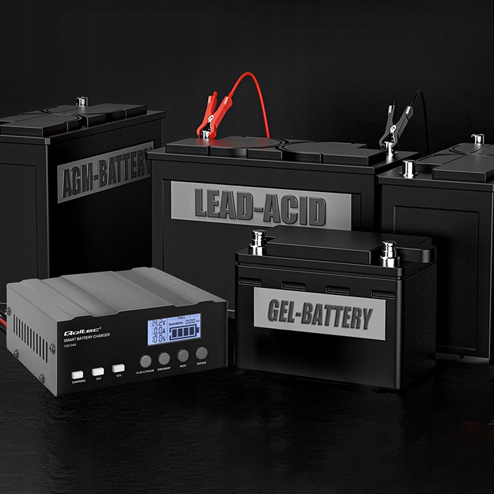 Prostownik SAMOCHODOWY AUTOMAT Z FUNKCJĄ NAPRAWY AKUMULATORÓW 12V 24V 12A