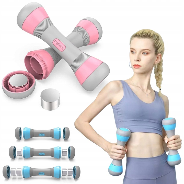 Hantle Ciężarki Regulowane Hantelki Fitness 2x2kg Do Ćwiczeń Dla Kobiet 3w1