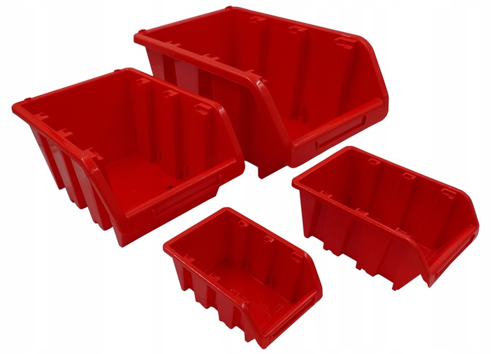 Pudełka warsztatowe kuweta czerwone 155x100x70 mm POJEMNIKI KUWETY 20 SZT