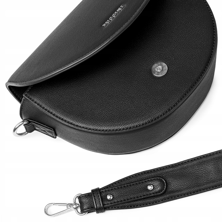 Torebka Crossbody Listonoszka Półksiężyc PUCCINI Na Pasku Czarna BML056M-1