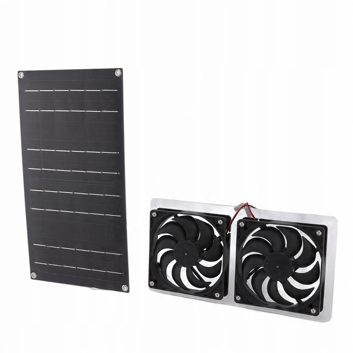 WENTYLATOR 12V + PANEL SOLARNY SŁONECZNY 100W USB