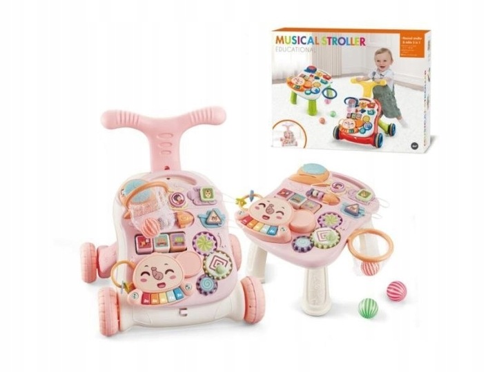 CHODZIK PCHACZ INTERAKTYWNY STOLIK EDUKACYJNY Jeździk Grający DLA DZIECI