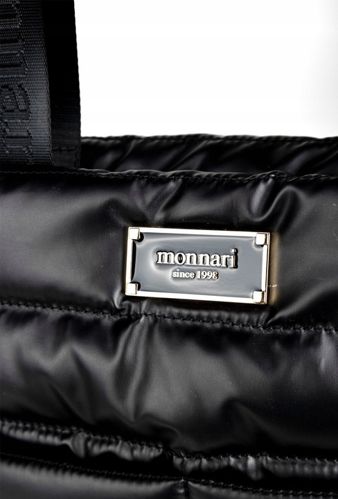 TOREBKA MONNARI Czarna SHOPPER BAG Listonoszka PIKOWANA NA RAMIĘ PASEK