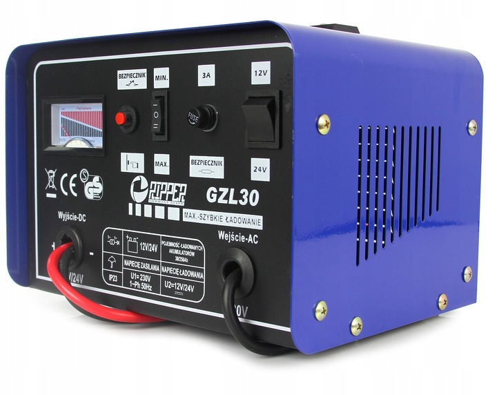 PROSTOWNIK Z FUNKCJĄ SZYBKIEGO ŁADOWANIA 30-250 Ah DO AKUMULUATORÓW AUTA
